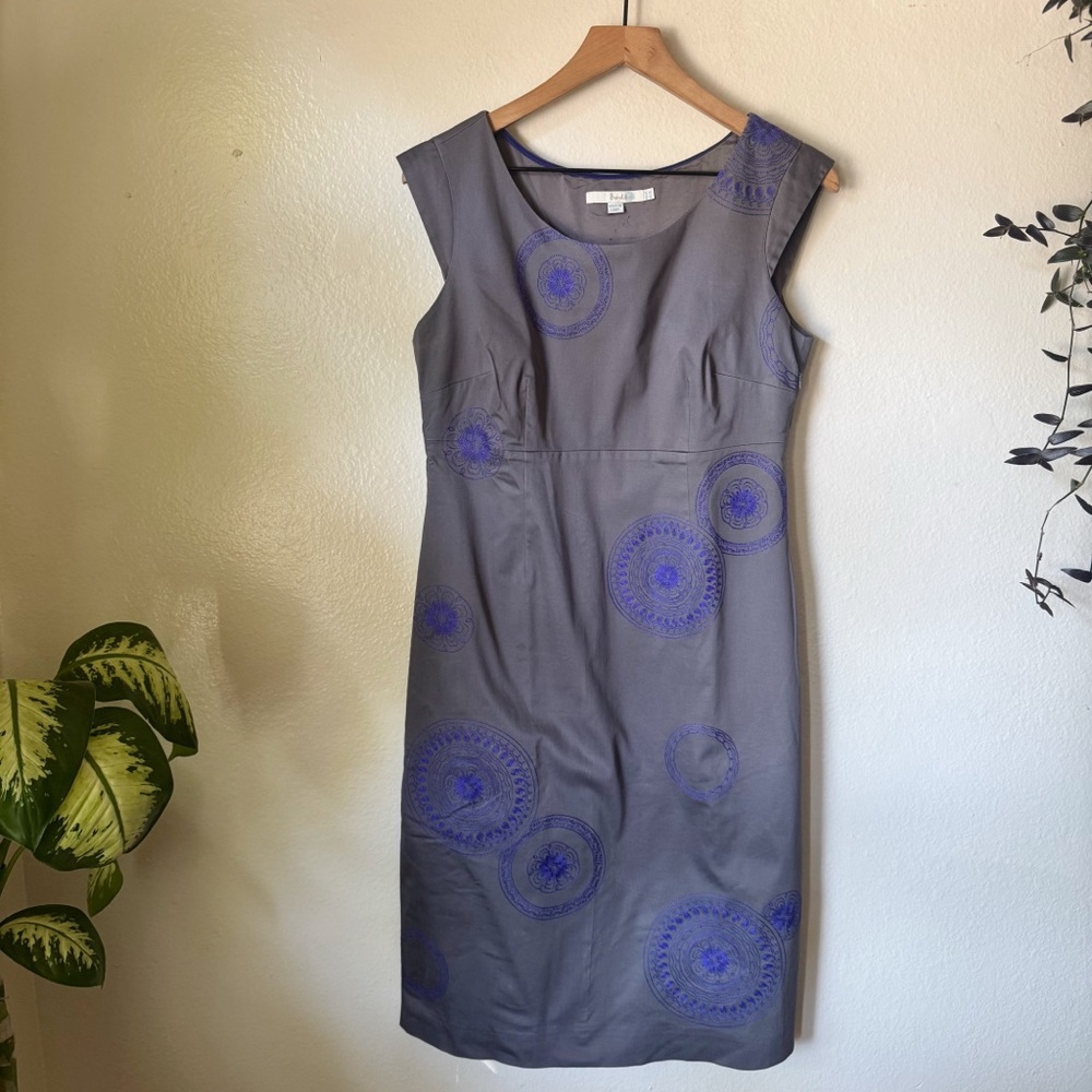 Boden | Long Circular Embroidered Sheath Dress